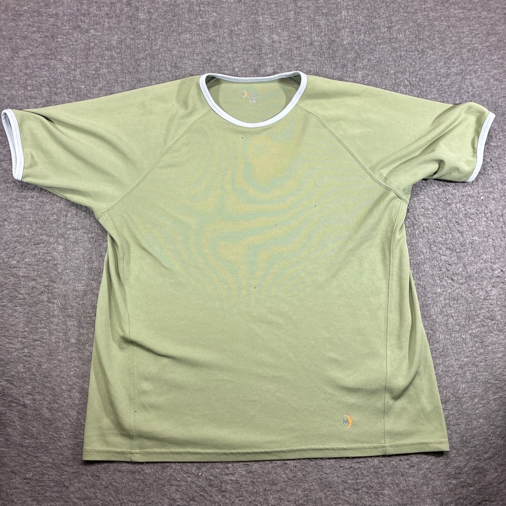 Moonstone Performance T-Shirt Mens Large Green Vintage Gorpcore Distressed 90s‎